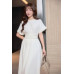 Cream Woven Flared Dress