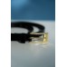 Black Leather Belt With Long Buckle