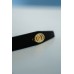 Black Leather Belt With Long Buckle