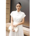 White Organza Flared Dress
