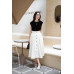 Cream Raw Flared Skirt